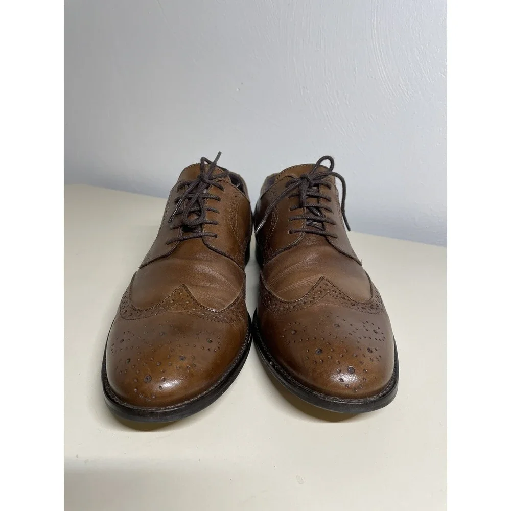 Foreva Men's 39 M US 7 Brown Leather Oxford Derby Shoes Made In Portugal Lace Up